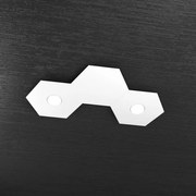 Hexagon applique-plafoniera 2 luci + 1 decorativo bianco 1142-2l1d-bi