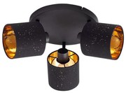 Lindby - Vasilia 3 Plafoniera w/Pattern Nero/Oro Lindby