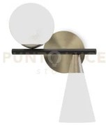 Mikado-a applique 2 luci struttura ottone spzzolato e vetro opale l...