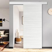 Porta scorrevole Sablé in mdf marrone, L 92.5 x H 211.5 cm, con binario Atelier bianco Reversibile