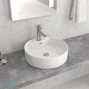 Lavabo D'Appoggio Da Diam.46 Cm Finitura Bianco Lucido