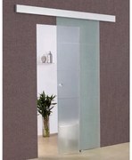 Porta scorrevole Miami in mdf trasparente, L 86 x H 215 cm, con binario Atelier argento Reversibile