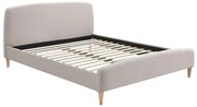 Letto scandinavo 160 x 200cm tessuto beige NIELS