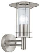 Applique Contemporanea Da Esterno Lisio 1 Luce Acciaio Inox Grigio