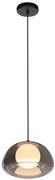 Lampadario Design Marina nero paralume fumo G9 Ø24.5cm NOVECENTO