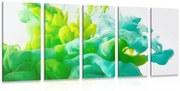 Quadri 5 pezzi – Inchiostro in tonalità verde