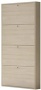 Scarpiera 4 ante L 73 x H 145 x P 15 cm 12 paia, marrone