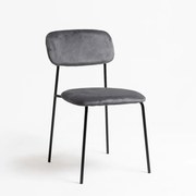 Sedie Vius Black Velluto - Grigio