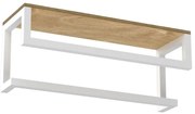 Porta asciugamani da parete con ripiano 14x40 cm bianco