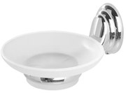 Porta sapone a muro in vetro satinato con supporto cromato Facile