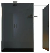 Box doccia walk-in L 68 x H 200 cm, vetro 6 mm fumé cromo