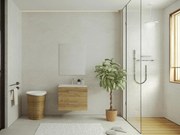 Mobile bagno sospeso con lavabo singolo 60 cm Naturale Chiaro - KAYLA
