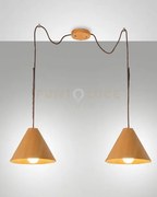 Esino sospensione noce 2 luci 3630-46-130