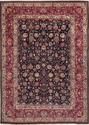 Mashad Tappeto 270x200 Blu (Iran) Annodato A Mano