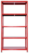 Scaffale in kit 5 ripiani Ettore L 100 x P 40 x H 187 cm rosso, portata per ripiano 80 kg