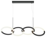 Lampadario A Sospensione Moderno Node Metallo Nero 4 Luci Led 40W