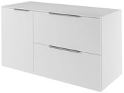 Mobile da bagno sotto lavabo Neo bianco laccato L 120 x H 65 x P 48.3 cm 2 cassetti 1 anta, lavabo non incluso