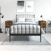 Comodini 2 Pz Rovere Fumo 32x42x70 Cm İn Legno Multistrato /