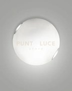 Fox plafoniera d.40 bianco 2 luci attacco e27  in metallo e vetro