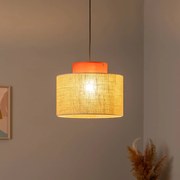 TK Lighting Lampada a sospensione Duo, Ø 38 cm, marrone ruggine/marrone naturale, iuta