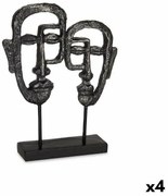 Statua Decorativa Viso Nero 27 x 32,5 x 10,5 cm (4 Unità)