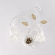 Applique Arte Povera Cesto Metallo Bianco E Oro 2 Luci E14