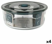 Porta pranzo Ermetico Santa Clara Grigio 850 ml 15,6 x 6,8 cm (4 Unità)