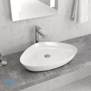 Lavabo D'Appoggio Da 59x41 Cm Finitura Bianco Lucido