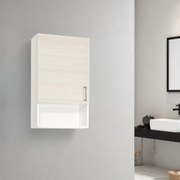 Pensile sospeso con vano a giorno e anta 43x22 Olmo Bianco