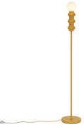 Lampada da terra retrò giallo senape con vetro opaco - Fedde