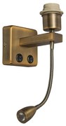 Lampada da parete bronzo con braccio di lettura incl. LED - Brescia Combi