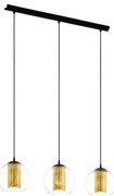 Eglo 79461 - Lampadario a sospensione con cavo BOLSANO 3xE27/28W/230V dorato/nero