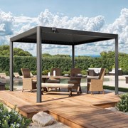 PRIMEYARD Pergola 3,5x3,5m, tetto lamellare, antracite - (GFPV01121)