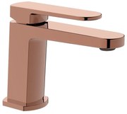 Rubinetto per lavabo a canna bassa getto laminare cristallino Zefir rame ramato AQUASANIT