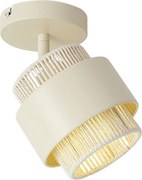 Faretto moderno beige con corda, ruotabile e inclinabile - Kora