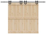 Kit Di Binari Per Porte Scorrevoli 366 Cm Acciaio Nero /