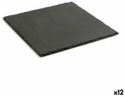 Vassoio di Ceramica Effetto Lavagna Quid Gastro Fun Nero (25 x 25 cm) (12 Unità)