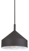 Sospensione Industrial-Minimal Yurta Metallo Nero 1 Luce E27 D21