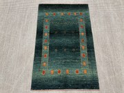 Loribaft Tappeto 130 x 80 Verde (Iran) Annodato A Mano