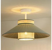 Duolla - Lampadario a plafone RIO RATTAN 1xE27/15W/230V diametro 45 cm verde/rattan