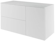 Mobile da bagno sotto lavabo Neo bianco laccato L 120 x H 65 x P 48.3 cm 2 cassetti 1 anta, lavabo non incluso