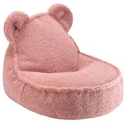 Pouf a sacco per bambini rosa con rivestimento in bouclé Bear – Wigiwama