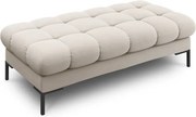 Panca imbottita Bali in tessuto strutturato con gambe nere - L133cm