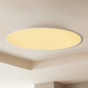 Plafoniera a LED Narima Lindby, dimmerabile, Alluminio / Grigio / Zincato, Cucina, Plastica, Moderno, Plafoniera LED