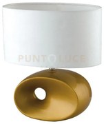 Lumetto eolo oro 1 luce attacco e14 27,8x31,3cm in ceramica e paral...