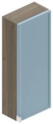 Pensile bagno Quadra rovere cotto/cielo opaco in mdf, 1 anta apertura da destra e sinistra P 16 x L 30 x H 75 cm