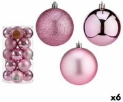 Set di palline di Natale Rosa Plastica Ø 8 cm (6 Unità)