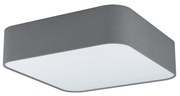 Plafoniera Contemporanea Pasteri Square 5 Luci Acciaio Bianco Diffusore Grigio