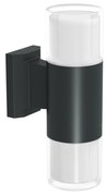Applique Cilindrica Bidirezionale Nera IP54 con 2 basi GU10