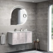 Mobile sottolavabo e lavabo Bellagio bianco/pietra onice L 105 x H 51 x P 46 cm 1 vasca 3 cassetti